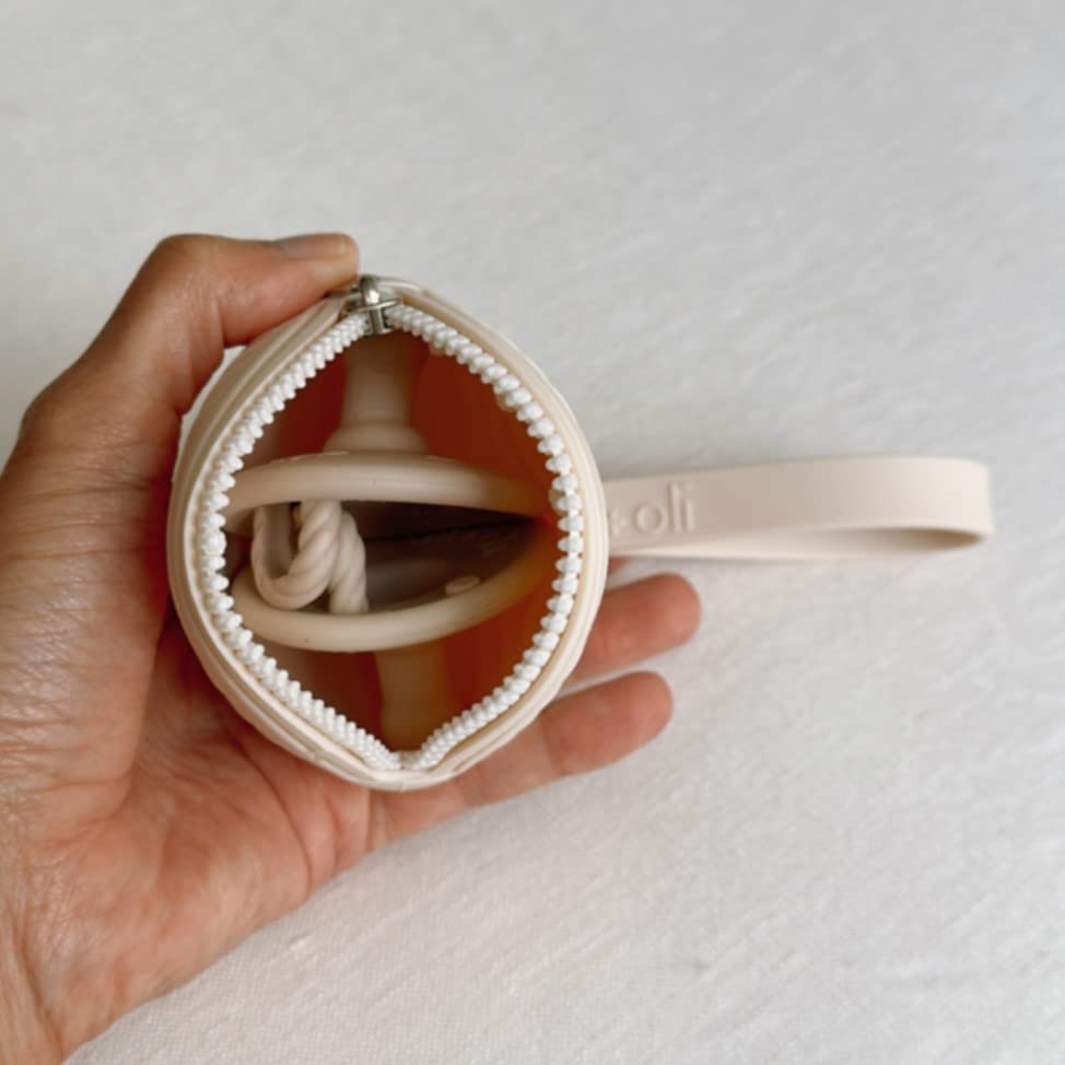 Miniatura 9 de Ali+Oli Estuche de silicona sin BPA (natural) y chupete redondo (juego de 2)