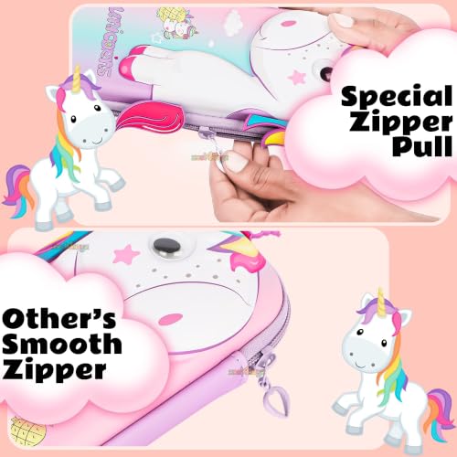 Image of Zest 4 Toyz Unicorn Pouch for Girls Pencil Box 3D Cute Pencil Pouch School Supplies Stationary Items Pencil Case Multi-Purpose Stationery Organizer Gifts Birthday (Pack of 1) Random Color