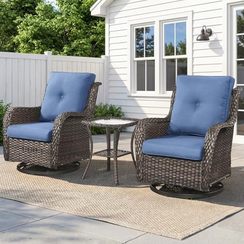Belord Patio Wicker Chairs Swivel Rocker,Outdoor Patio Furniture ...