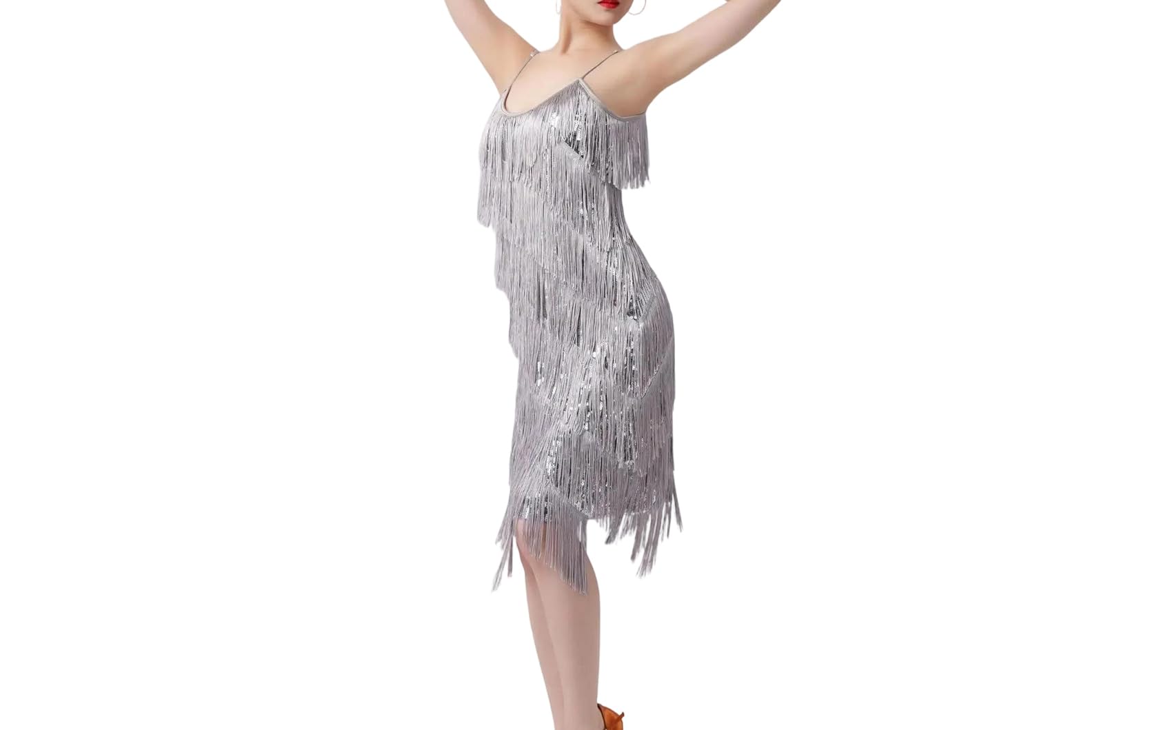 Vestido de fiesta de Halloween con lentejuelas y borlas para mujer, disfraz latino de primavera