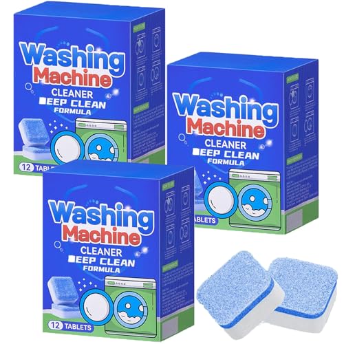 Lunkun Washing Machine Cleaner Tablets, Deep Cleaning Washer Descaler for
