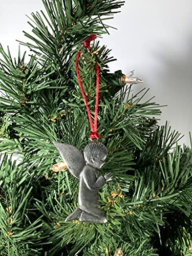 Pewter Angel Boy Christmas Ornament~Fine Pewter~Made In Usa! #TOP4