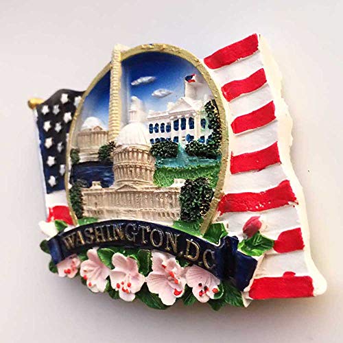 Imán Decorativo 3D Bandera Washington D.C. 6.5x9.5 cm miniatura 2