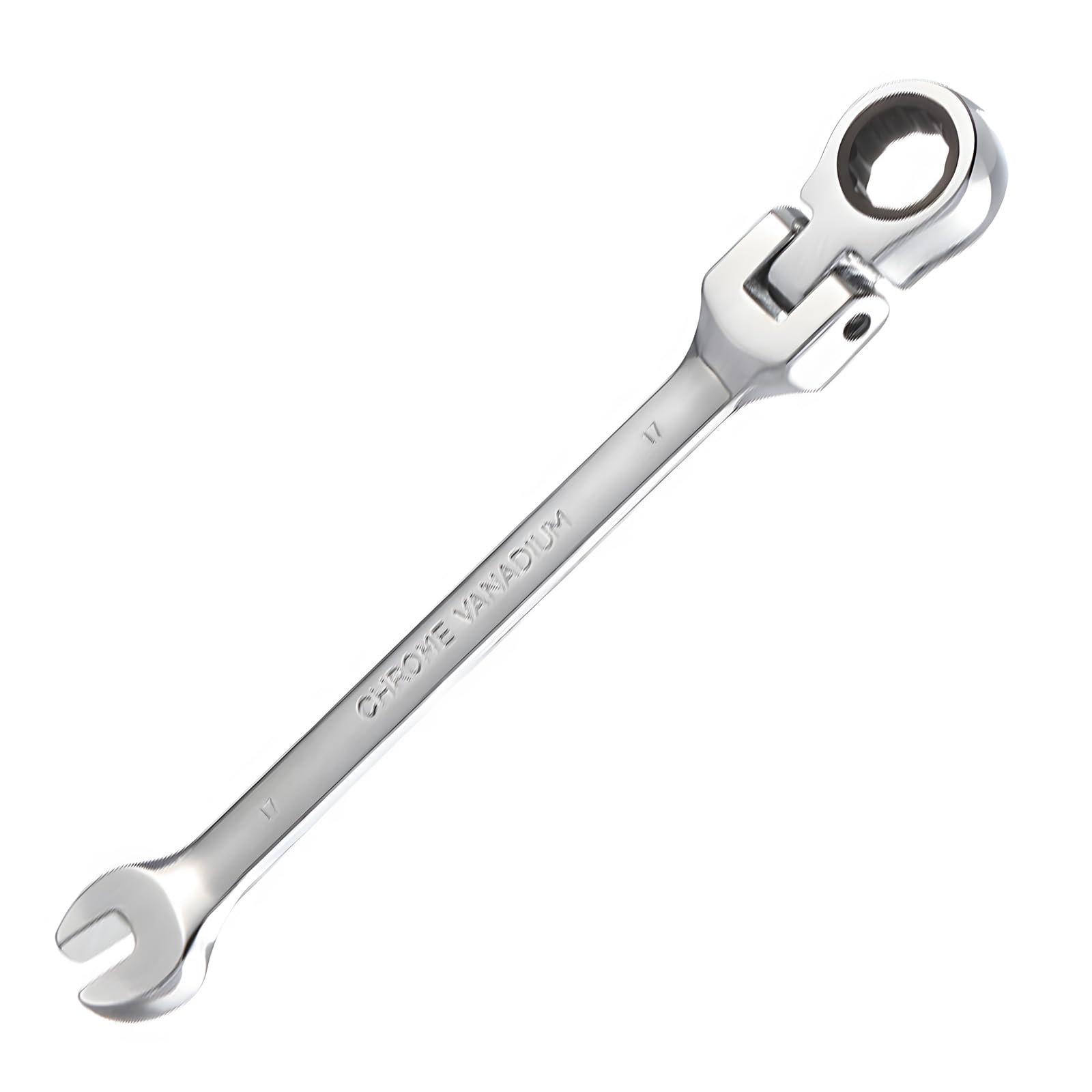 Foyscr Silver Combination Ratchet Spanner, Crv Forged 17Mm Wrench