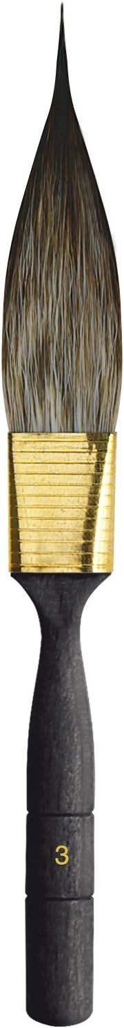 da Vinci Graphic Design Series 704 Pinstriping Brush, Dagger-Shaped Synthetic Imitation Squirrel with Black Handle, Size 3