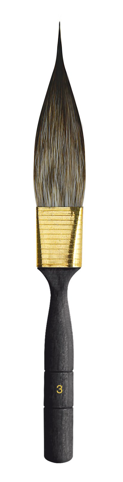 da Vinci Graphic Design Series 704 Pinstriping Brush, Dagger-Shaped Synthetic Imitation Squirrel with Black Handle, Size 3