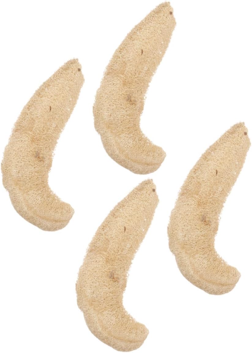 VICASKY Natural Loofah Dishwashing Sponges 4pcs Multi-Functional Kitchen Cleaning Tool Exfoliating Sponge for Bathing and Scrubbing and Biodegradable