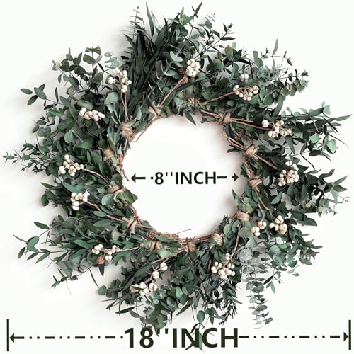 18-Nature-Eucalyptus-Wreath-for-Front-Door-Porch-Window-Home-Farmhouse-Decor-Suitable-for-Spring-Summer-Fall-All-Seasons 18 Nature Eucalyptus Wreath for Front Door Porch Window Home Farmhouse Decor Suitable for Spring Summer Fall All Seasons