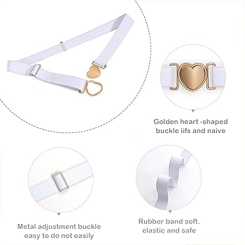 Kids Belt, 2 PCS Elastic Belts, Adjustable Stretch Belts With Heart Buckle - 40-70 Cm, Black Coffee