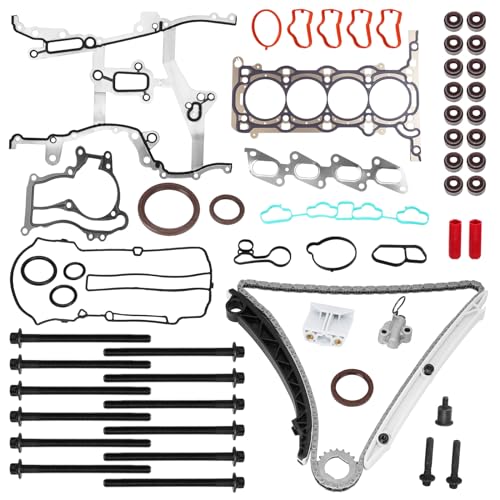 TEMSONE 1.4L Engine Timing Chain Kit Head Gasket with Head Bolt Compatible with 2013-2016 Chevy Chevrolet Cruze Sonic Trax, 2012-2016 Buick Encore Replace # HS54898, HS26540PT-1, HSCV001, HGS343
