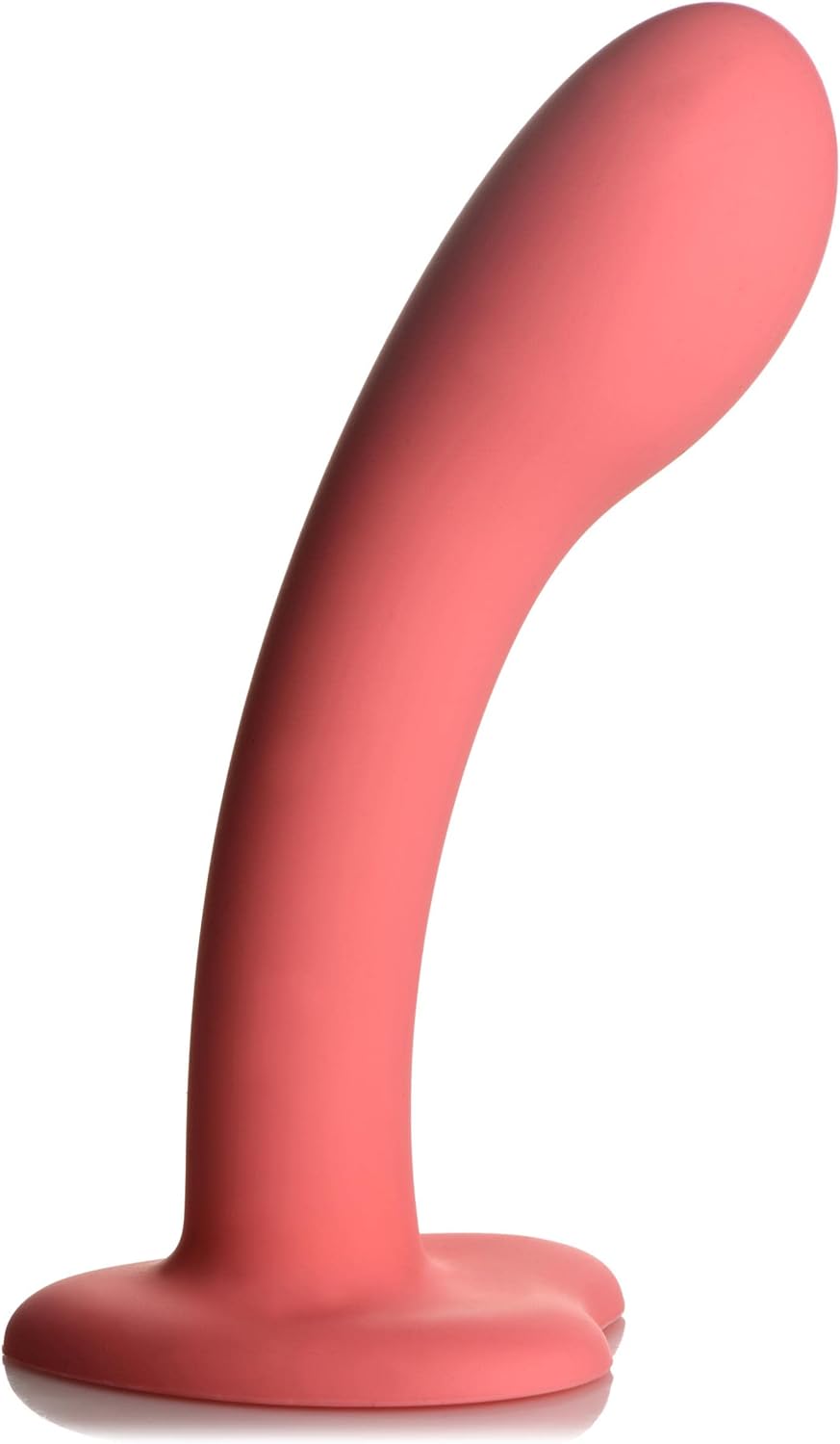 Simply Sweet G-Spot Silicone Dildo for Men, Women, & Couples. G-Spot Curved Dildo Made with Premium Silicone Wide Heart Shaped Base Firm & Flexible. 1 Piece, Pink.