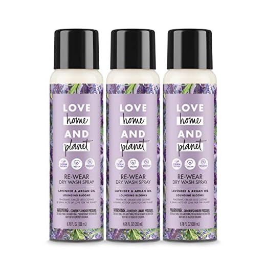 Love Home and Planet Dry Wash Spray Lavender & Argan Oil, 6.76 Fl Oz, Pack of 3