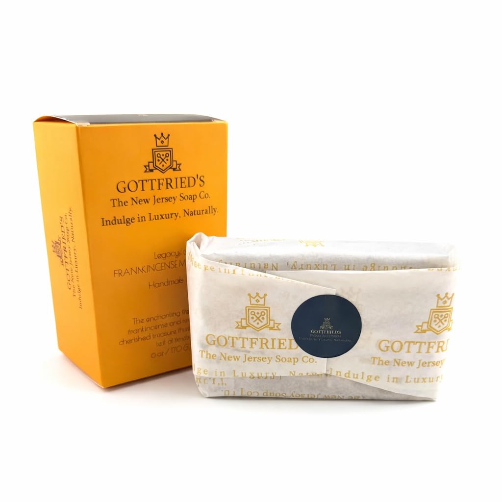 Gottfried's | Frankincense & Myrrh, Handcrafted Soap, Shea butter. Coconut butter. Organic coconut oil. Extra virgin olive oil (3 Pack)