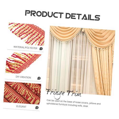 Franges pour couture ruban doré et rouge pour projets DIY - 7