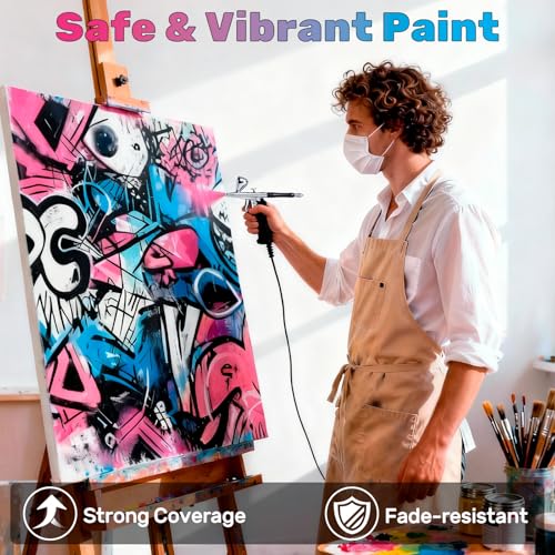 Image of 42 Colors Ready to Spray Airbrush Paint Set with 3 Primers & 5 Thinners