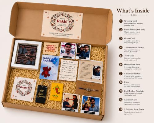 Image of HBH Rakhi Hamper for Brother Personalised| Custom