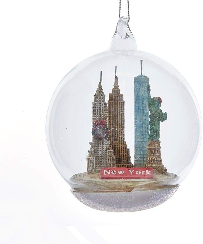 New York City Landmark Glass Ball Ornament, Christmas