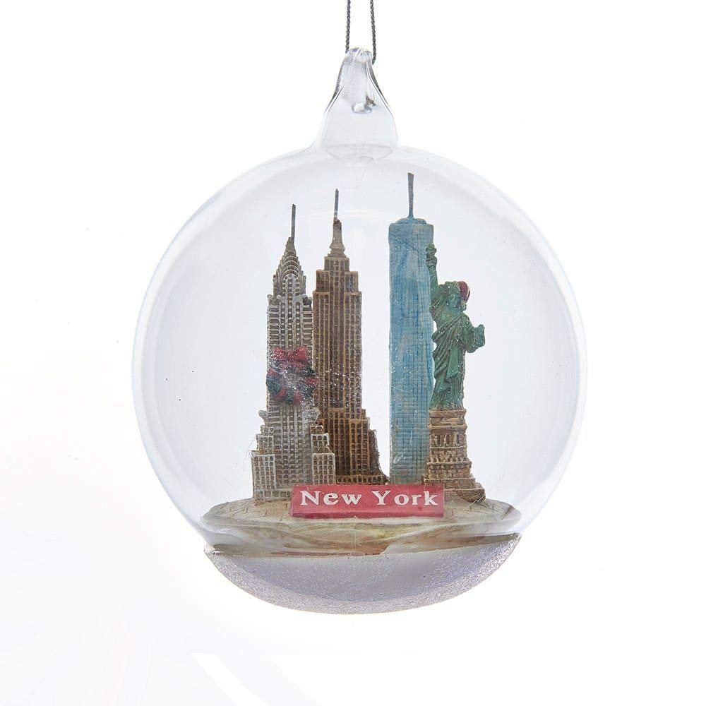 New York City Landmark Glass Ball Ornament, Christmas
