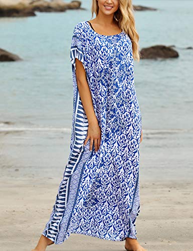 Image of Eddoyee Loose Beach Kaftan Dresses for Women Caftan Swimsuit Cover Up