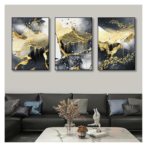 Impression de luxe dorée affiche pour salon tableau déco nature sur toile