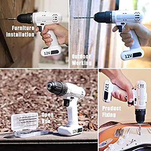 QHYXT 12-V-Akku-Bohrmaschine, 18 + 3-Kupplungseinstellung, Bohrmaschinen-Set, 2 Variable Geschwindigkeiten, 3/8-Zoll… – Bild 7