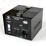 Goldsource STU-N Series 1000 W Heavy-Duty AC 110/220V Step Up/Down Voltage Transformer/Converter with US Standard, Universal, German/French Schuko AC Outlets & DC 5V USB Port - 1,000 Watt