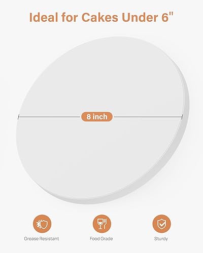 Miniatura 22 de Kootek Tablas para tartas redondas de 12 pulgadas, 1/2 pulgadas de grosor, bordes profesionales totalmente envueltos, suministros de decoración