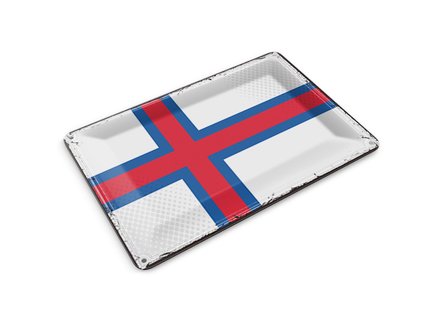 Femer Tin Postcard Faroe Islands Flag 14 x 10 cm Retro Flag Faroe Islands Decorative Sign