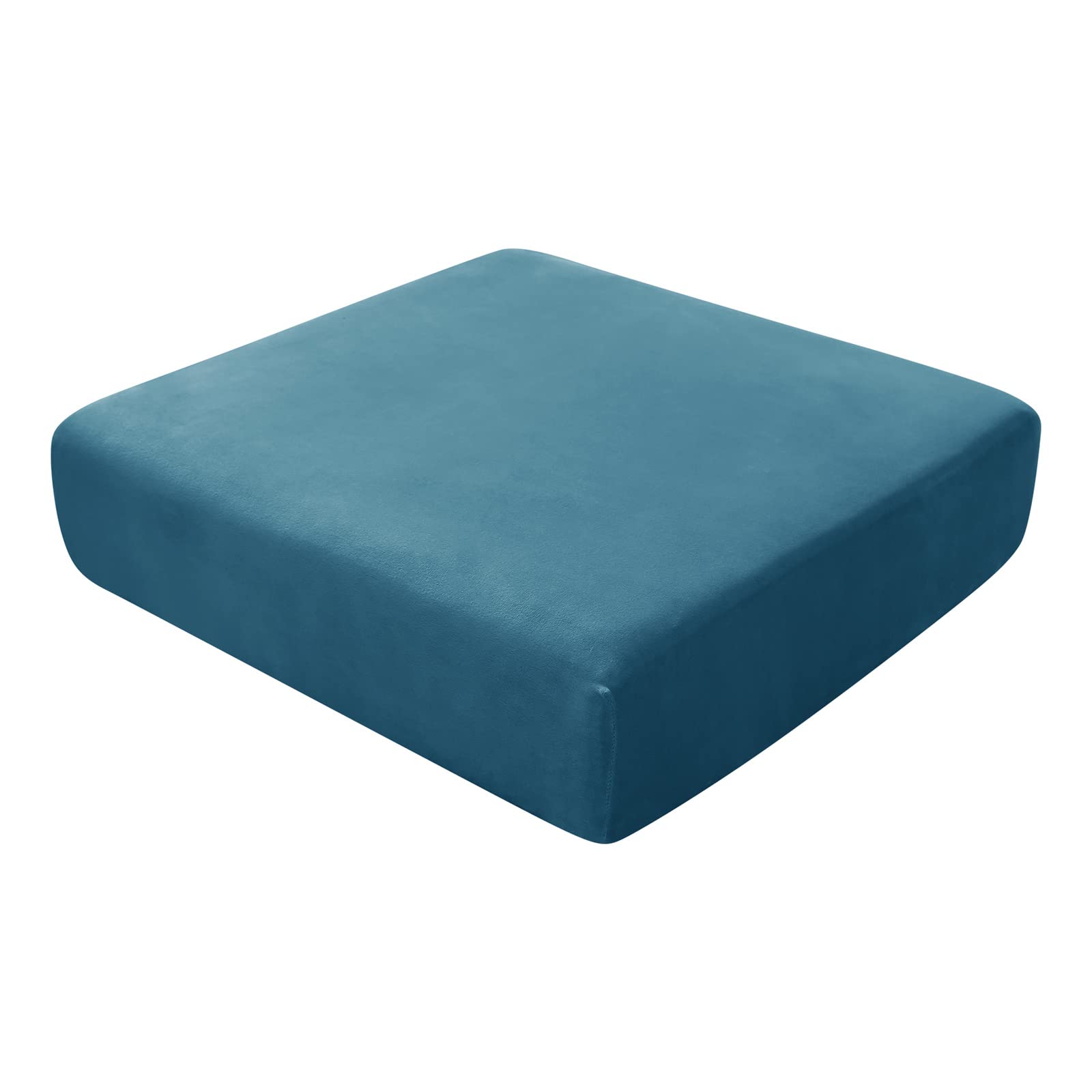 BXFUL Sofa Seat Cushion Covers, Sofa Cushion Slipcovers Stretch Velvet, Couch Cushion Covers Replacement for Individual Cushion with Elastic Fabric (Large 4-Seater,Dark Teal)