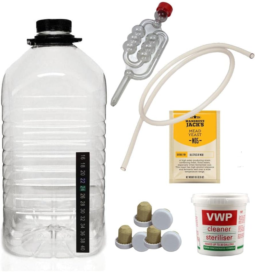 Almost Off Grid Mead Starter Kit with 1 Gallon PET Plastic Demijohn