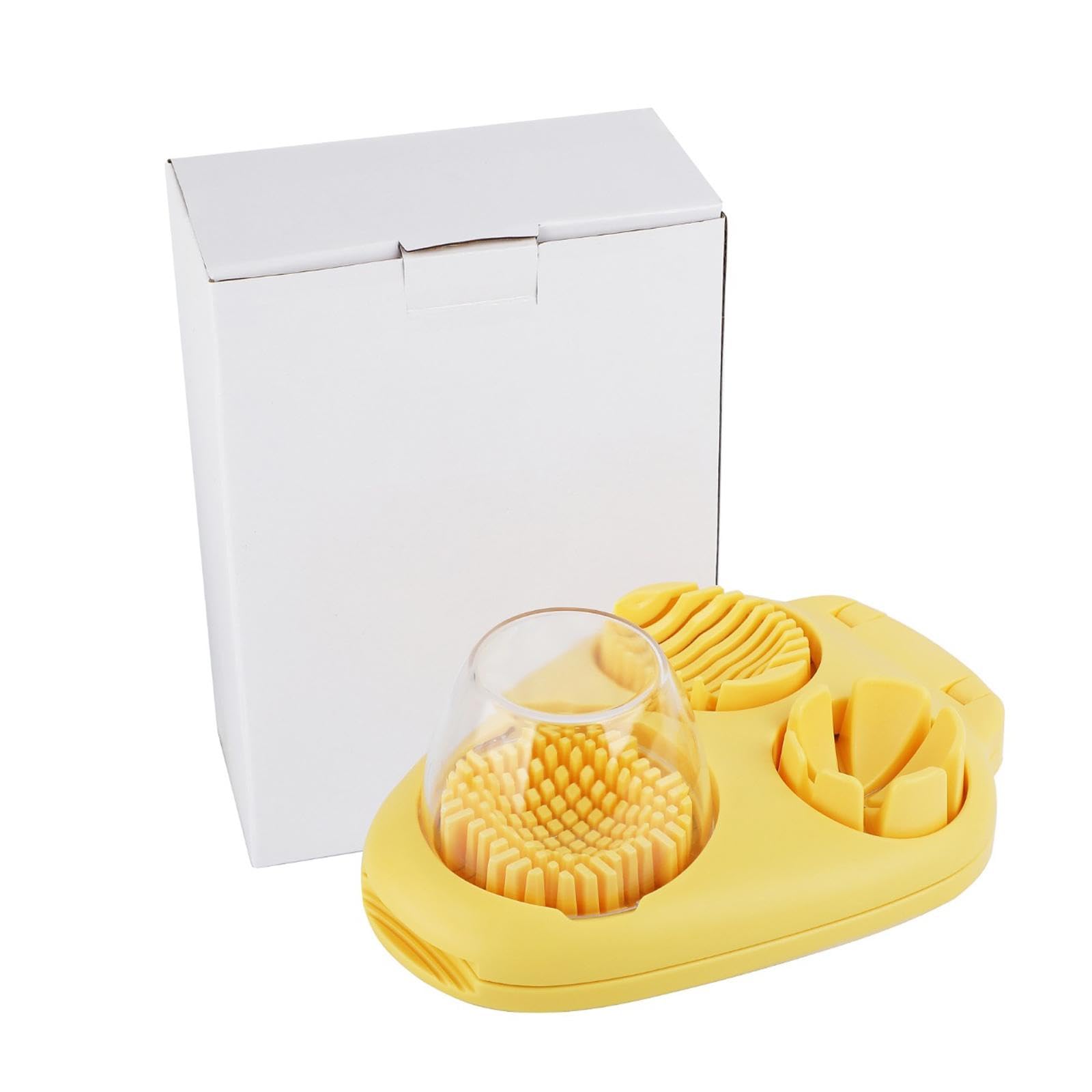 Eierschneider für hart gekochte Eier mit Behälter, 3-in-1-Schneider, Würfelkeil für Kiwi-Pilz, Erdbeersalat, Vorbereitung, 20 x 14,5 x 8 cm