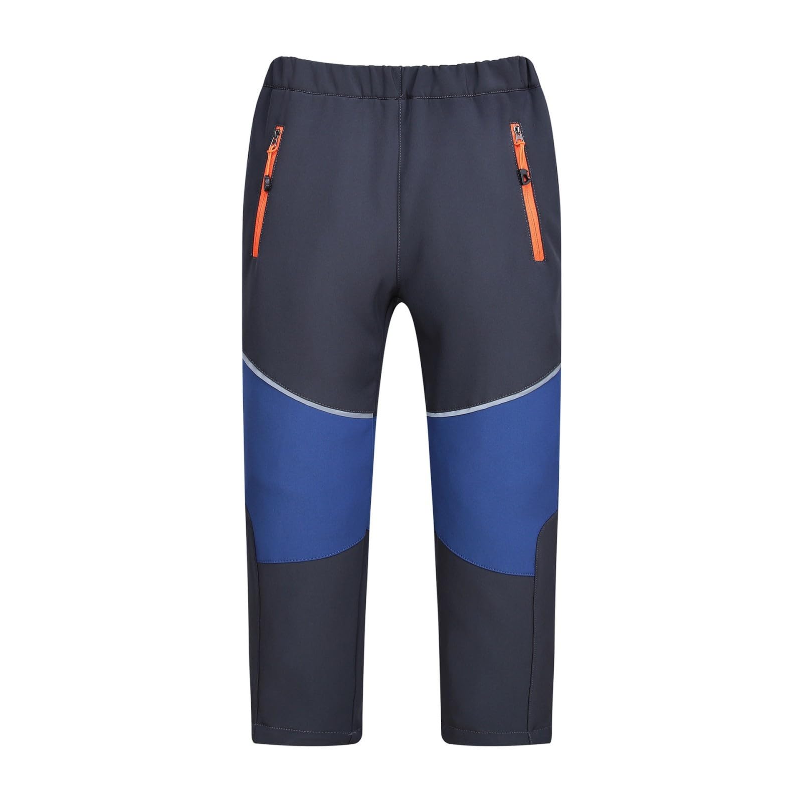 Pantalon de neige pour enfants avec doublure chaude en tissu softshell coupe-vent confortable - Pantalon de ski pratique et extensible - Poches zippées - Pantalon de ski tendance pour la randonnée et