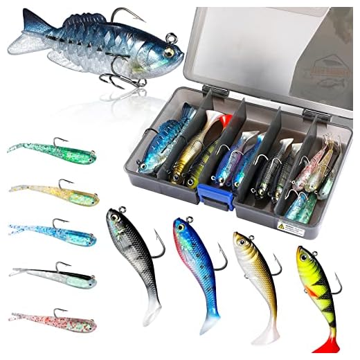 PLUSINNO Fishing Lures, Trout Pike Walleye Bass Fishing Jig Heads, Pre-Rigged Soft Swimbaits with Ultra-Sharp Hooks, Bass Lures with Paddle Tail, Fishing Bait for Saltwater & Freshwater…