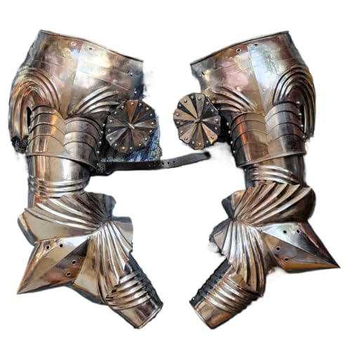 ThisToffGuys Conjunto de hombreras y armadura gótica europea, hombreras y protectores de brazos de acero portátiles, armadura de placas medieval personalizable for Aketon