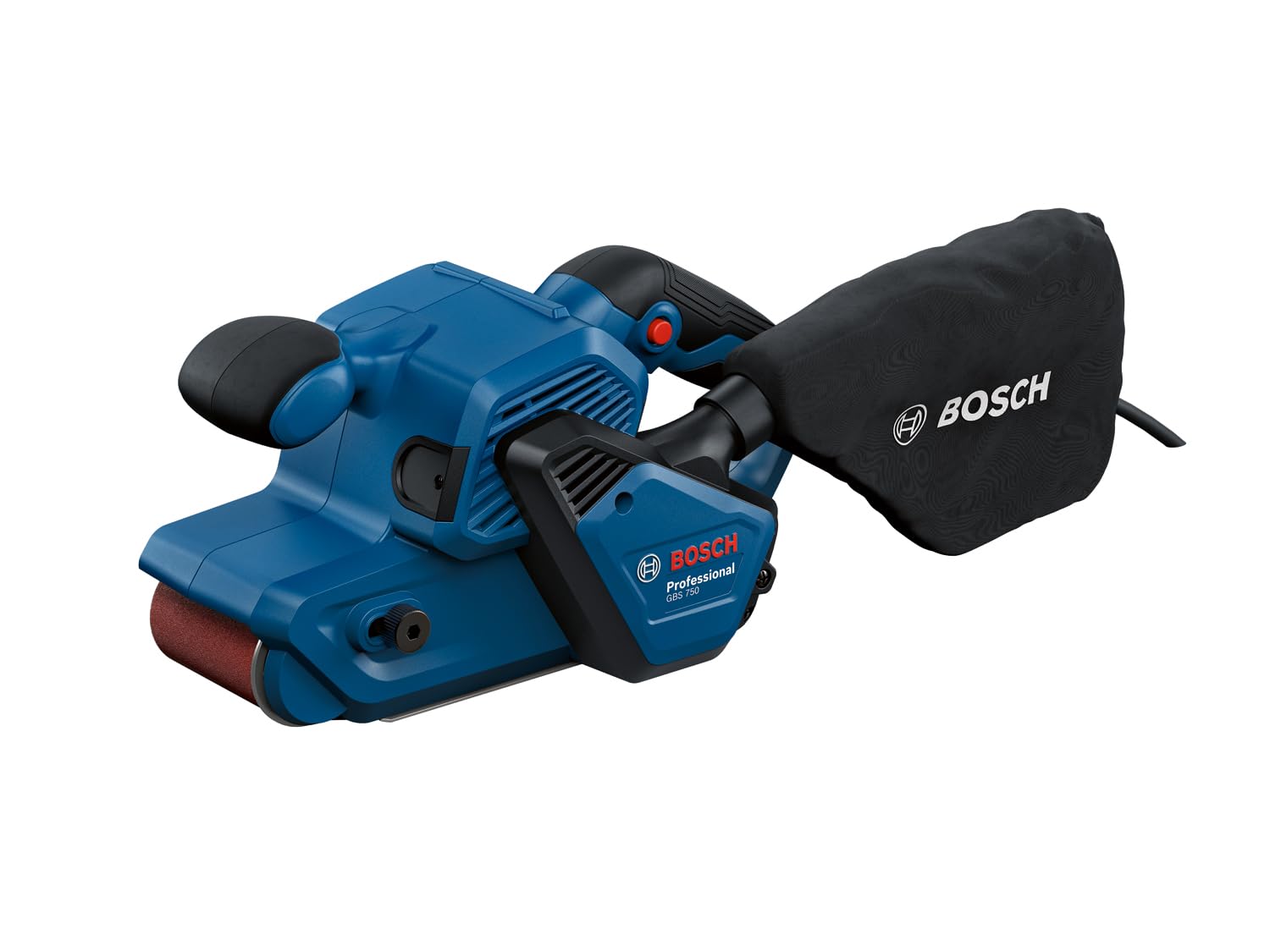 Bosch Professional lijadora de banda GBS 750 (motor de 850 W, con bolsa para lijado de tela, bolsa para polvo)