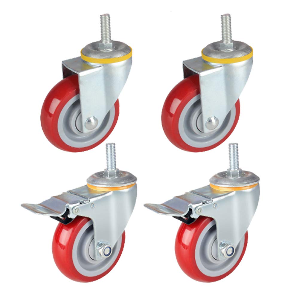 GYRAZXS Heavy Duty 5 Inch Swivel Casters with Brakes 360 kg Load Capacity 4 Pack Industrial Transport Wheels for Carts and Furniture