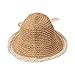 Sun Hat Women Ribbon Lace Strap Floppy Hat with Bow Straw Hat Drawstring Brown TPHU92575