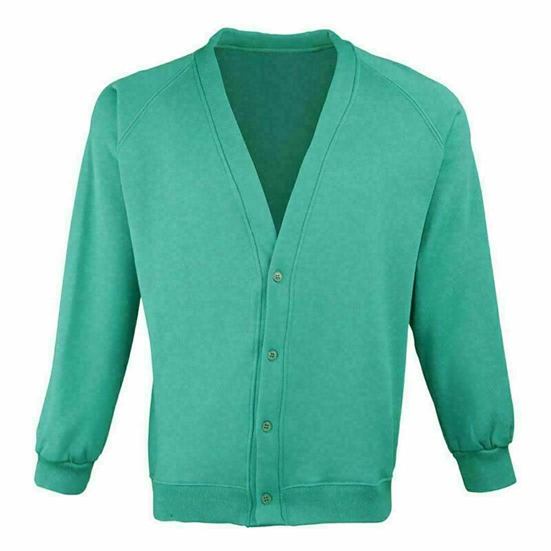 Metluq M0d4 Boys Jade Green Girls School Cardigan Uniform Long Sleeve Fleece Sweat Shirt (11-12 Years, )
