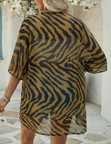 Image of Chunoy Women Floral Beach Wear Cover Up Chiffon Kimono Cardigan Open Front Blouse Beach Resort Wear for Swimwear 2026