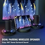 comiso Bluetooth Speaker,5.3 Bluetooth Speakers Wireless,TWS Stereo Pairing,Built in Mic,360 HDSound,IP65 Waterproof Speaker,Support TF Card, for Home/Party/Outdoor/Beach, Gift for Men/Women-Black - Image 4