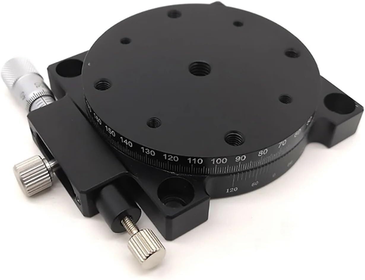R Axis 90mm RS90-L Manual Sliding Table with 360° Rotation and Precision Angle Adjustment for Optical Micrometers