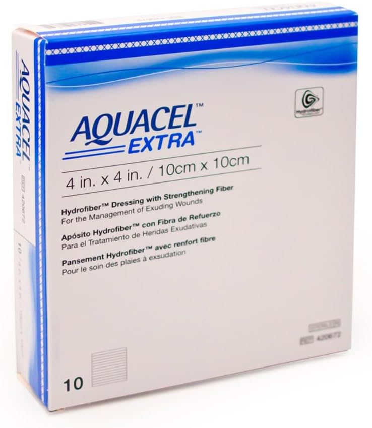 ConvaTec 3673282 AQUACEL Extra Hydrofiber Wound Dressing, 25,4x25,4 cm (Pack of 10)