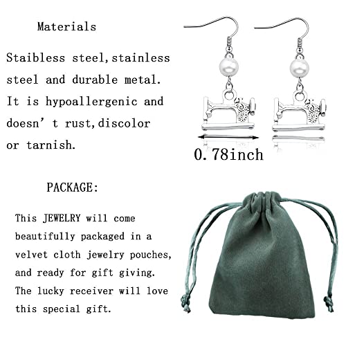 Sewing Machine Earrings Seamstress Jewelry Seamstress Earrings Quilters Gift Costume Designers Gifts Birthday Gift2