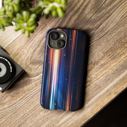 Coque iPhone 15 design bleu abstrait idéale pour le bureau et les sorties - 3