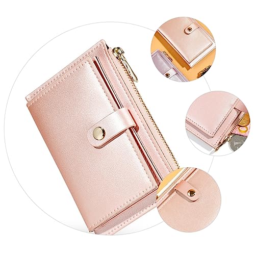 PartyKindom 1pc Pu Leather Zipper Purse Creative Change Wallet Multiple Card Slots Women Shiny Iridescent Design for Cash Cards and for3