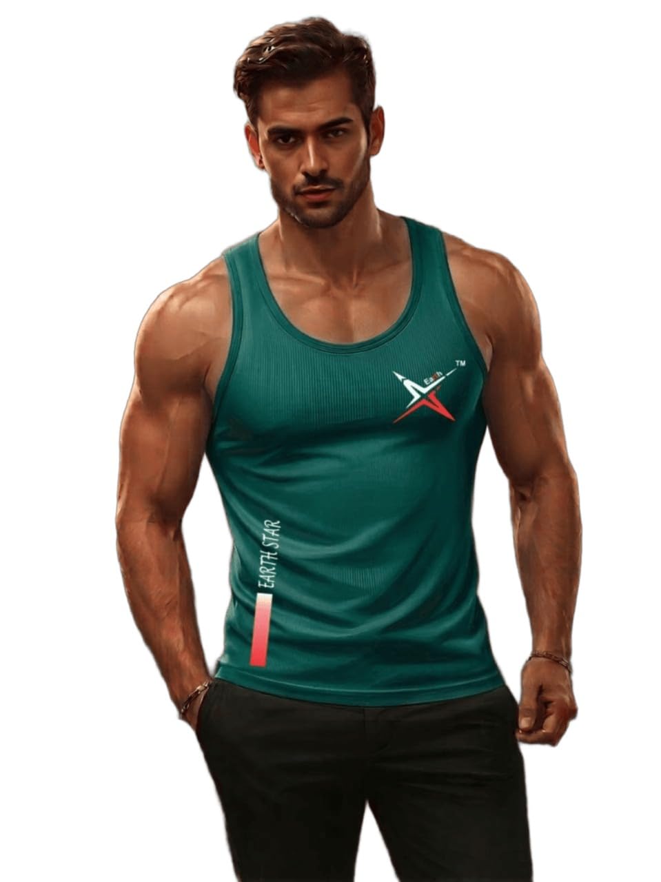 Men's Cotton Tank Top | Gym Vest for Man Graphic Logo Print Design for Workout | Sports Sleeveless | Sando | Round Neck | Men Sleeveless Gym Vest-(Pack of 1)-image-11