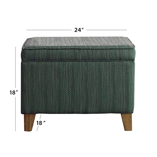Image of HomePop 24 inch Medium Square Storage Ottoman - Teal