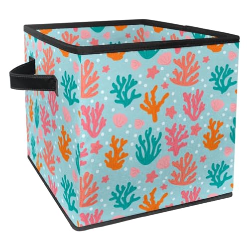 Boîte de rangement pliable en tissu cube bleu pour placard - 2