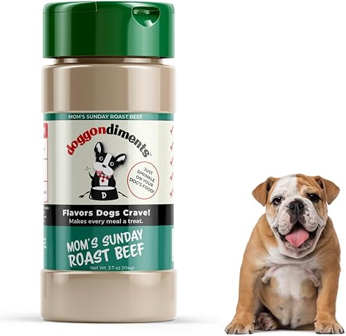 Doggondiments Mom's Sunday - Condimento para perros con sabor a carne asada