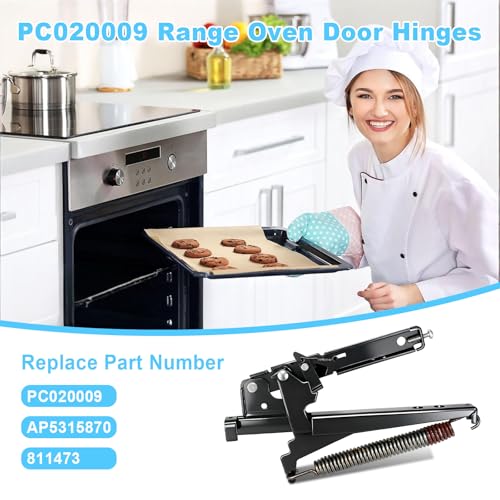 Image of 2 Pack PC020009 Range Oven Door Hinges Part, Compatible with Viking Range Series VGSS360 VGSC487 VGIC365 VESC305 VDSC487, Replaces AP5315870 811473 Heavy-Duty Hinge Kit